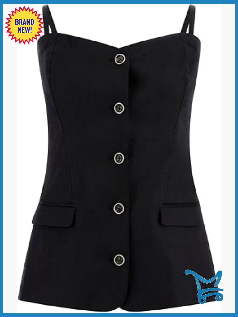 Sleeveless Corset Top With Detachable Straps, Linen Blend, Sweetheart Neck